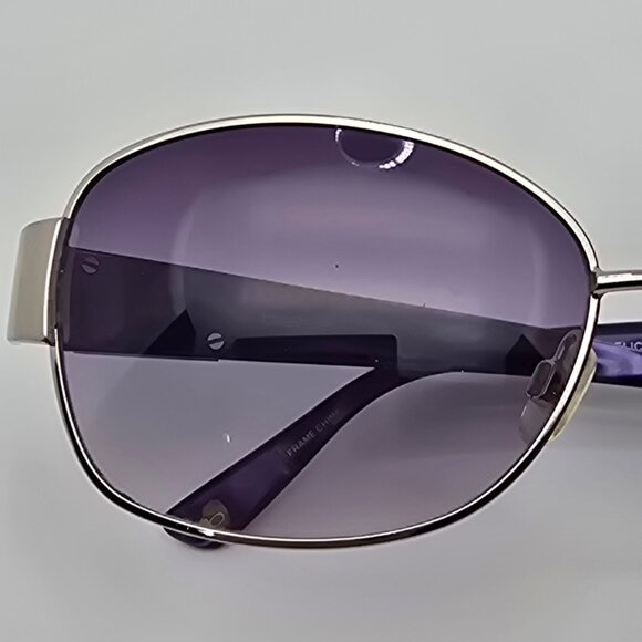 Bebe BB7054 Delicious Silver Purple Cheetah Print Frame Purple Lens Sunglasses - Picture 13 of 13